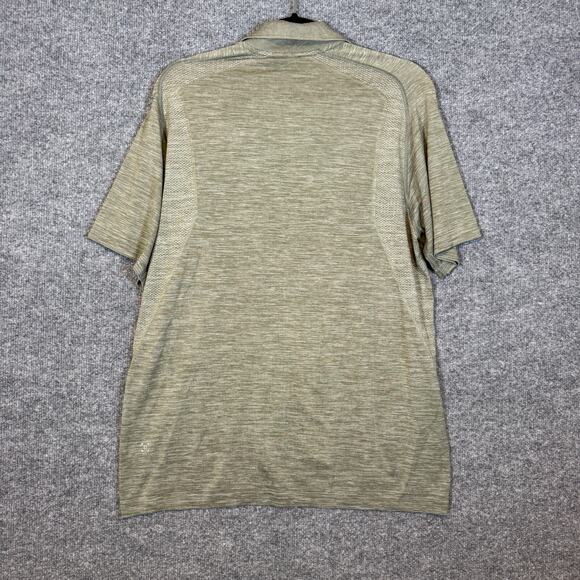 Lululemon Shirt Mens Medium Green Polo Short Sleeve Performance Stretch - Picture 7 of 9